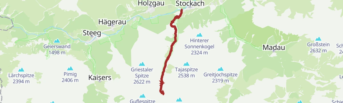 Route map: Stockach - Simmshütte